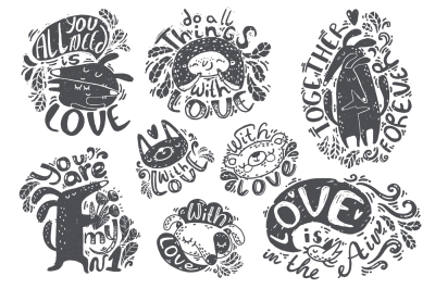 Hand drawn lettering about love