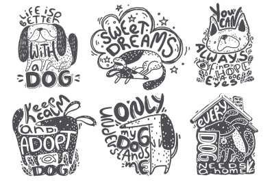 Hand drawn lettering about dogs (part 2)