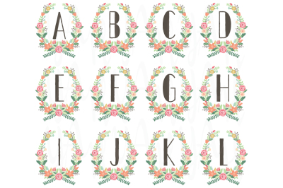 Wreath Monogram Table Card 