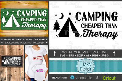 Camping Cheaper Than Therapy Svg - Camper Decor - Camper Svg - 672