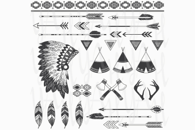 Tribal&2C;Feather&2C;Headdress&2C;Teepee