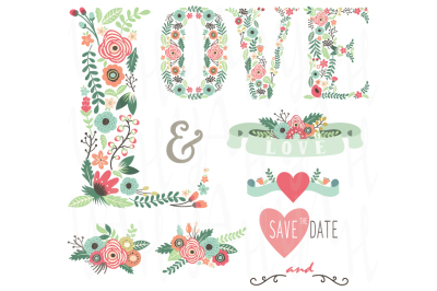 Floral LOVE Wedding Set