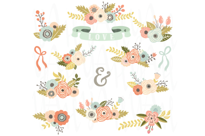 Floral Clip Art Set