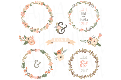 Vintage Floral Wreath Collection