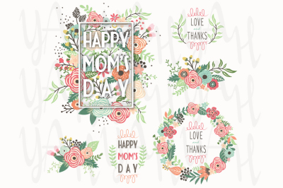 Mother's Day Floral Frame Design