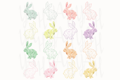 Pastel Geometric Bunny 