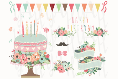 Floral Birthday Elements