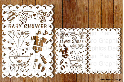 Baby Shower Boy card SVG files.