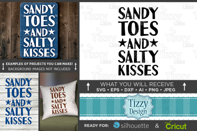 Sandy Toes and Salty Kisses Svg - Beach Decor - Beach Sign Svg - 685