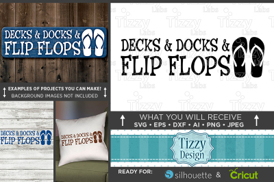 Decks and Docks and Flip Flops SVG - Camping Beach - 690