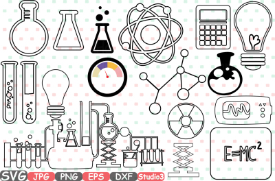 Science School  Outline Silhouette crazy lab  105S