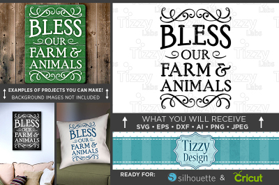 Bless Our Farm and Animals Svg File - Farmhouse - 720