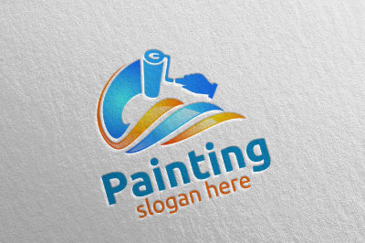 Splash Painting Vector Logo Design