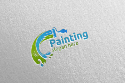 Splash Painting Vector Logo Design