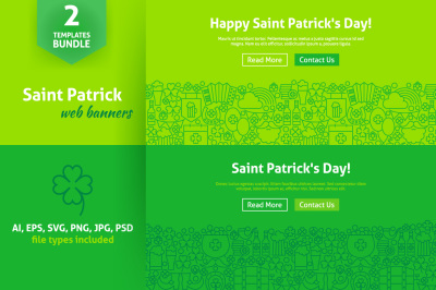 Saint Patricks Day Line Web Banners