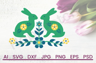 Bunny SVG, Easter SVG, DXF File, Cuttable File