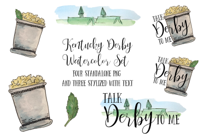 Kentucky Derby Watercolor PNG set
