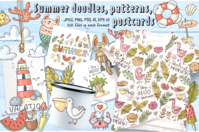 Big set of summer doodles