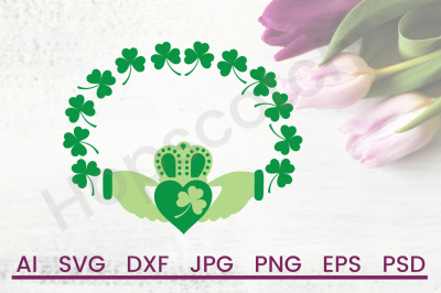 Irish SVG, St. Patrick's SVG, Claddagh SVG, DXF File, Cuttable File