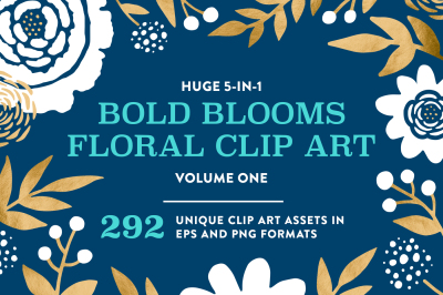 Bold Blooms Floral Clip Art Volume 1