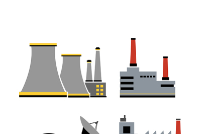 Set of design industrial elements