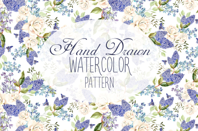 14 Hand drawn watercolor patterns
