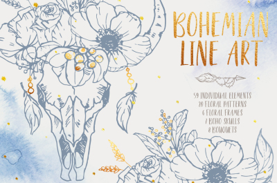 Bohemian line art
