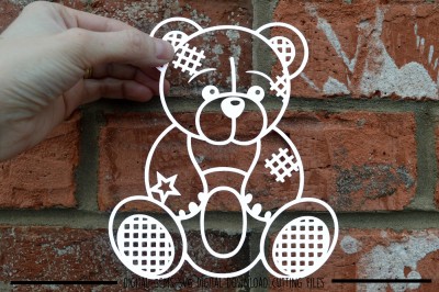 Teddy bear letter O paper cut SVG / DXF / EPS files