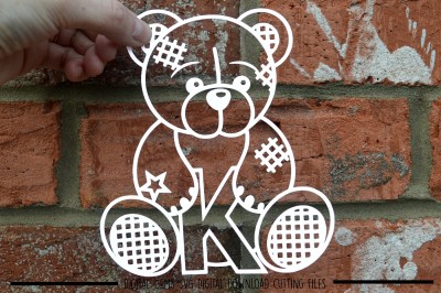 Teddy bear letter K paper cut SVG / DXF / EPS files