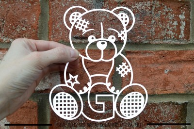 Teddy bear letter G paper cut SVG / DXF / EPS files