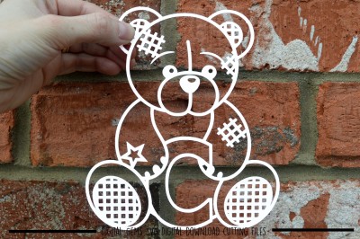 Teddy bear letter C paper cut SVG / DXF / EPS files