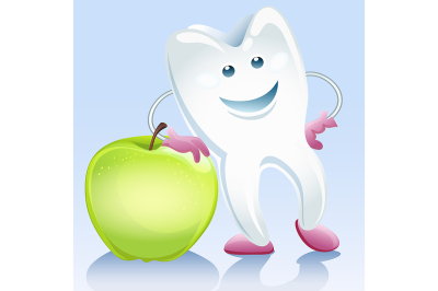 tooth and apple