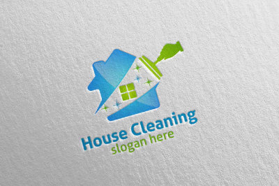 House cleaning services vector logo