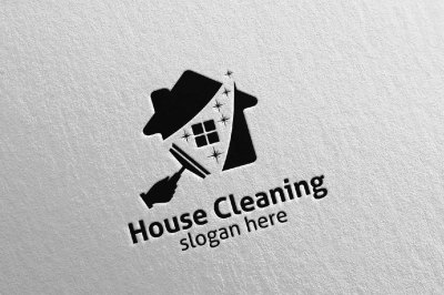 House cleaning services vector logo