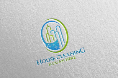 House cleaning services vector logo