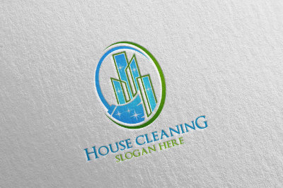 House cleaning services vector logo