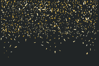 Golden confetti on black background