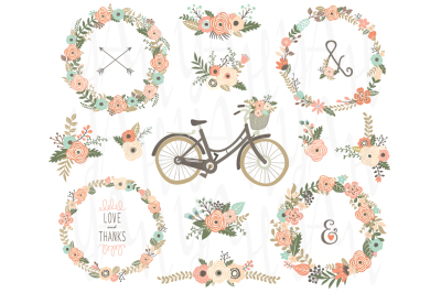 Floral Rustic Wreaths Bicycles