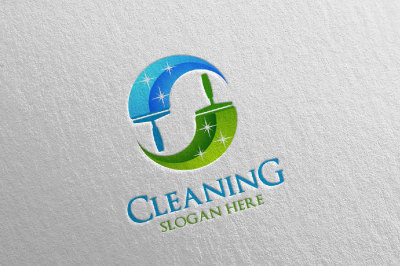 Cleaning Service Vector Logo Design