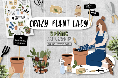 Crazy Plant Lady - gardening set