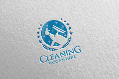 Cleaning Service Vector Logo Design  