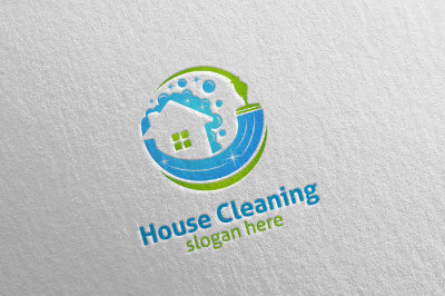 House cleaning services vector logo