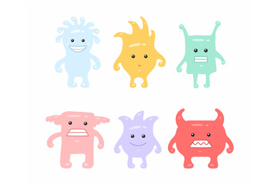 Colorful Cute Monsters Set