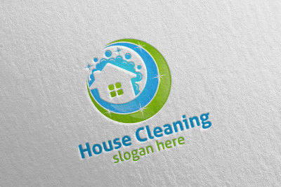 House cleaning services vector logo