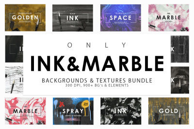 Only Ink & Marble Backgrounds Bundle