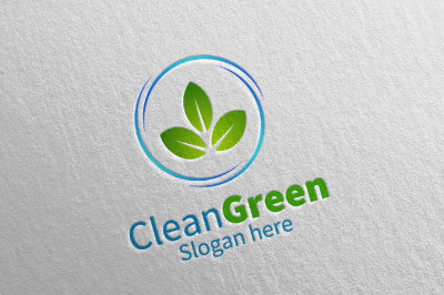 Cleaning Service Logo Eco Friendly