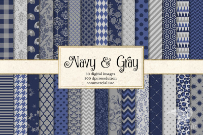 Navy and Gray Digital Paper