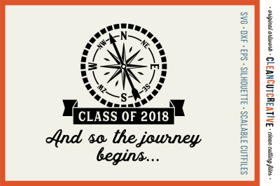 Class of 2018 Compass and Quote design SVG DXF EPS PNG 