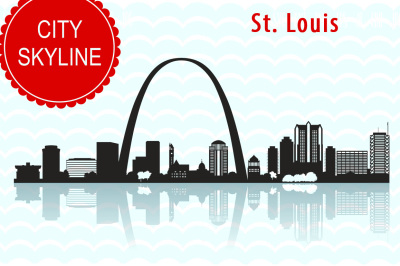 St. Louis city SVG,  Vector Skyline Missouri silhouette, USA city