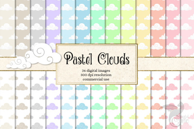 Pastel Clouds Digital Paper